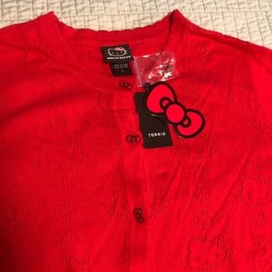 Torrid Hello Kitty Sanrio Cardigan Red NWT Size 1 plus size 14
